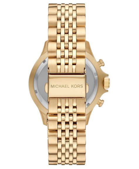 mk bayville gold-tone watch in gold one size michael kors|Michael Kors Men's Bayville Chronograph Gold.